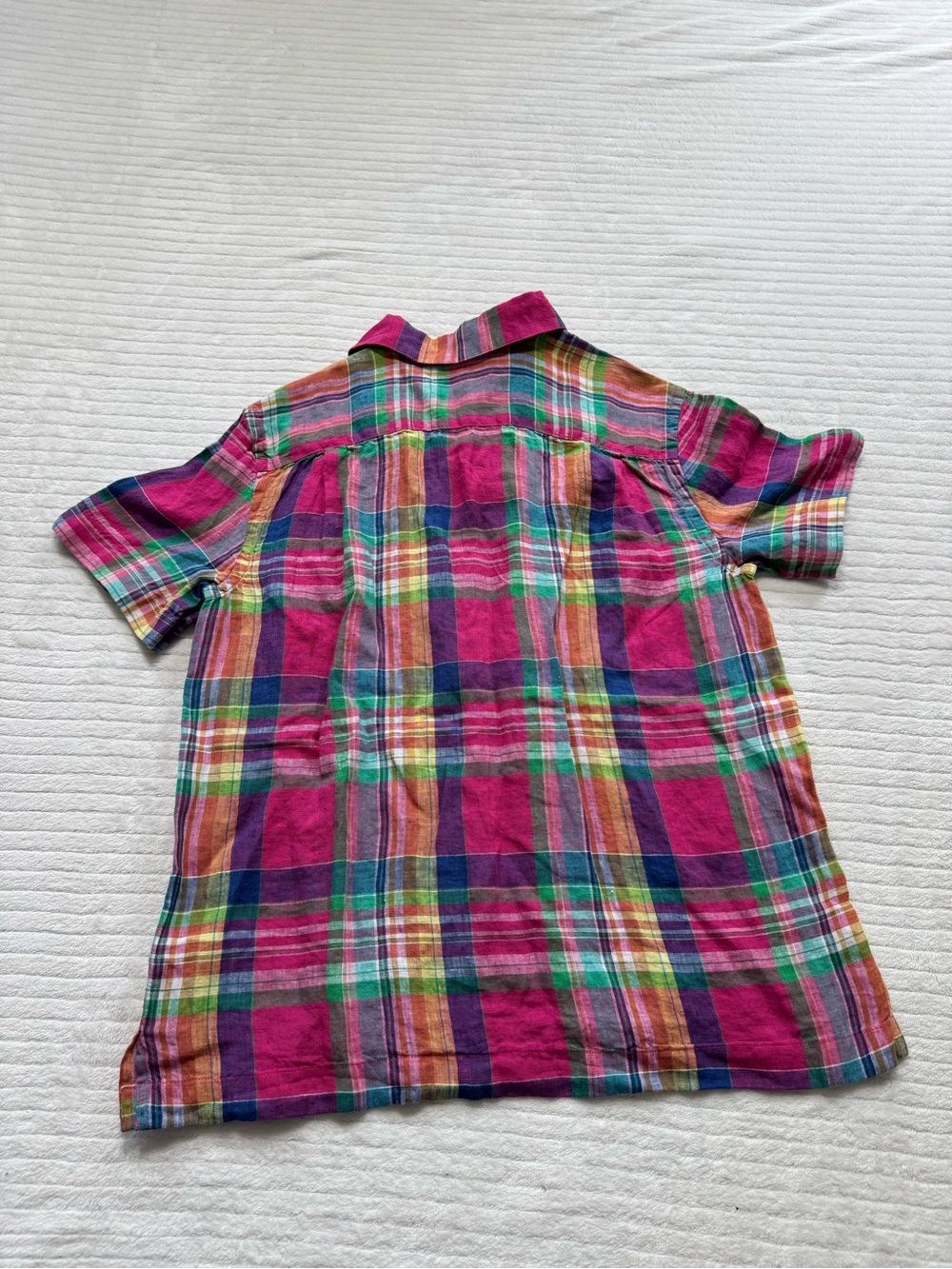Polo by Ralph Lauren 100% Line Multicolor Plaid Short-Sleeve Button Shirt - Picture 11 of 11